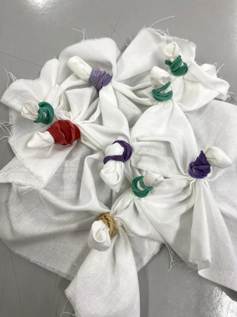 Telas atadas para shibori